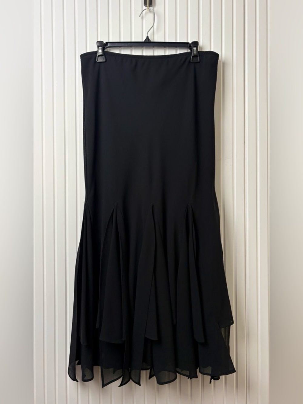MSK Womens Layered Skirt Size Medium Black Whimsigoth Balletcore Dark Romantic